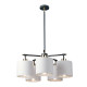 Lampada a sospensione in acciaio con 5 diffusori in tessuto dal design moderno