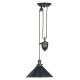 Lampada a sospensione in acciaio con contrappeso dal design industrial