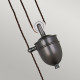 Lampada a sospensione in acciaio con contrappeso dal design industrial