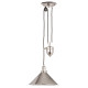 Lampada a sospensione in acciaio con contrappeso dal design industrial