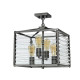 Lampadario in acciaio dal design moderno con 4 luci