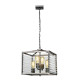 Lampadario in acciaio dal design moderno con 4 luci