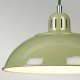Lampada a sospensione industrial con struttura e diffusore in acciaio