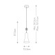 Lampada a sospensione media in acciaio con signolo diffusore dal design moderno