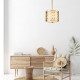 Lampada a sospensione media in acciaio e diffusore in vetro dal design moderno