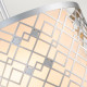Lampada a sospensione media in acciaio e diffusore in vetro dal design moderno