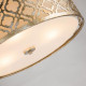 Lampada a sospensione moderna grande con struttura in acciaio e paralume in lino
