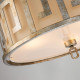 Lampada a sospensione moderna grande struttura in acciaio e paralume in tessuto