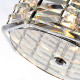 Lampada a sospensione moderna in acciaio e diffusore in vetro con 4 lampadine