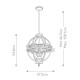 Lampada a sospensione struttura in acciaio dal design moderno con 3 lampadine