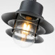 Lampada da esterno a sospensione con struttura in acciaio e diffusore in vetro