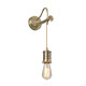 Lampada da parete a 1 luce in ottone invecchiato dal design industrial