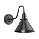 Lampada da parete con struttura e diffusore in acciaio dal design industrial