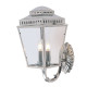 Lampada da parete da esterno con struttura in ottone e diffusore in vetro