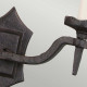 Lampada da parete in ferro battuto dal design rustico doppio diffusore