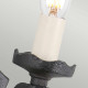 Lampada da parete in ferro battuto dalle linee rustiche 1 diffusore