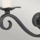 Lampada da parete in ferro battuto dalle linee rustiche doppio diffusore