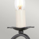 Lampada da parete in ferro battuto dalle linee rustiche doppio diffusore