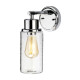Lampada da parete per bagno struttura in acciaio e diffusore in vetro di design