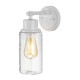 Lampada da parete per bagno struttura in acciaio e diffusore in vetro di design