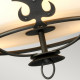 Lampada da soffitto dal design rustico in acciaio e diffusore in vetro