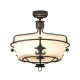 Lampada da soffitto dal design rustico in acciaio e diffusore in vetro