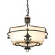 Lampada da soffitto dal design rustico in acciaio e diffusore in vetro