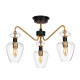 Lampada da soffitto moderna in acciaio con 3 diffusori in vetro