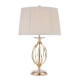 Lampada da tavolo classica con struttura in acciaio e paralume in tessuto