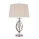 Lampada da tavolo classica con struttura in acciaio e paralume in tessuto