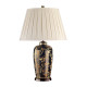 Lampada da tavolo classica in porcellana con paralume in tessuto crema