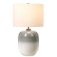 Lampada da tavolo con struttura moderna in ceramica con paralume in tessuto