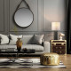 Lampada da tavolo dal design moderno con base in ceramica e paralume in tessuto