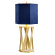 Lampada da tavolo dal design moderno in acciaio e con paralume in tessuto
