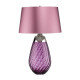 Lampada da tavolo grande moderna base in vetro e paralume in tessuto