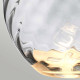 Lampada da tavolo grande moderna con base in vetro e paralume in tessuto