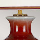 Lampada da tavolo grande moderna in ceramica con paralume in tessuto