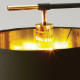 Lampada da tavolo in acciaio con diffusore in tessuto dal design moderno