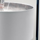 Lampada da tavolo in acciaio con diffusore in tessuto dal design moderno