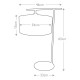 Lampada da tavolo in acciaio con diffusore in tessuto dal design moderno