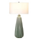 Lampada da tavolo in ceramica con paralume in tessuto dal design moderno