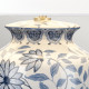 Lampada da tavolo in ceramica con paralume in tessuto in stile orientale
