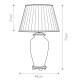 Lampada da tavolo in ceramica dal design orientale con paralume in tessuto
