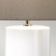 Lampada da tavolo in ceramica e paralume in tessuto dal design moderno