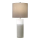 Lampada da tavolo in ceramica e paralume in tessuto dal design moderno
