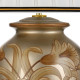 Lampada da tavolo in ceramica e paralume in tessuto dal design orientale