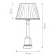 Lampada da tavolo in legno con paralume in tessuto dal design contemporaneo