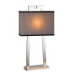 Lampada da tavolo in metallo dal design moderno con diffusore in tessuto