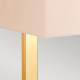 Lampada da tavolo in metallo dal design moderno con diffusore in tessuto