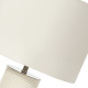 Lampada da tavolo in porcellana dalle linee moderne paralume in tessuto